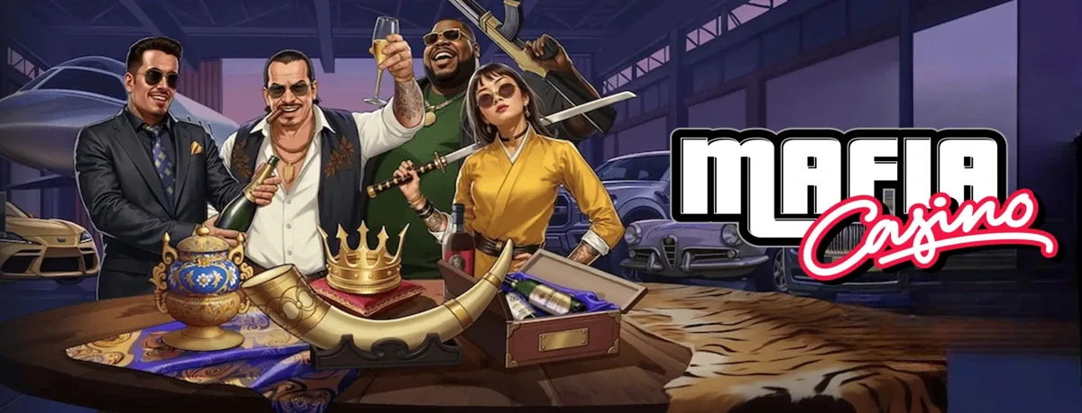 Mafia Casino promo art with the Mafia Casino logo