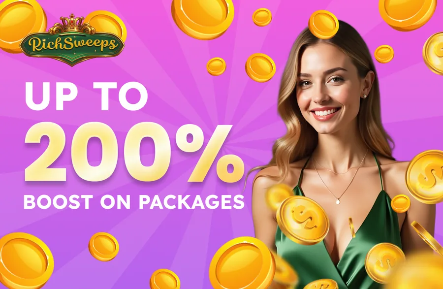 Rich Sweeps promo: up to 200% boost on Gold Coin packages
