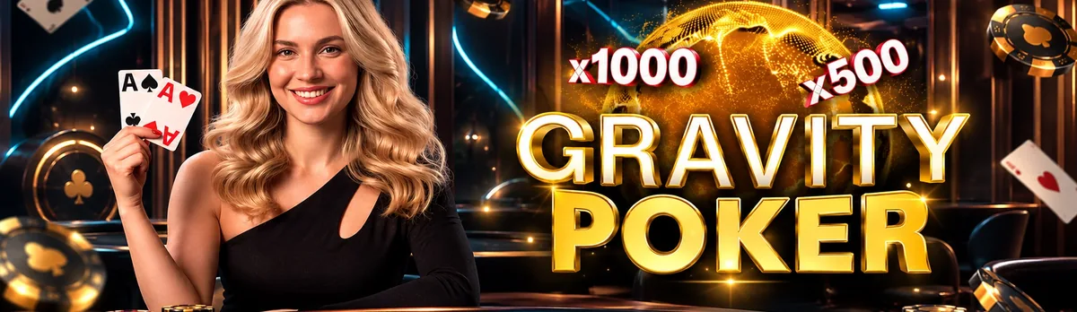 Rich Sweeps live dealer banner for Gravity Poker