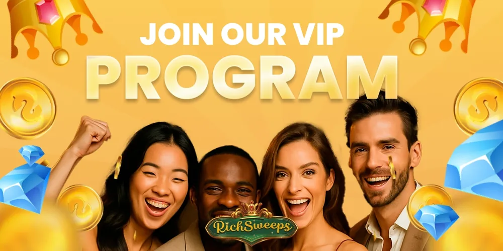 Rich Sweeps banner: join our VIP program