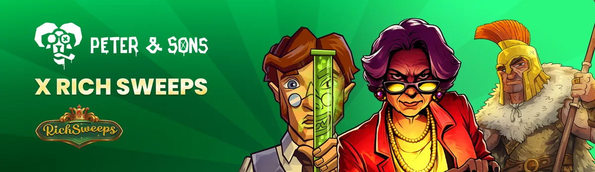 Peter & Sons x Rich Sweeps slots promo banner